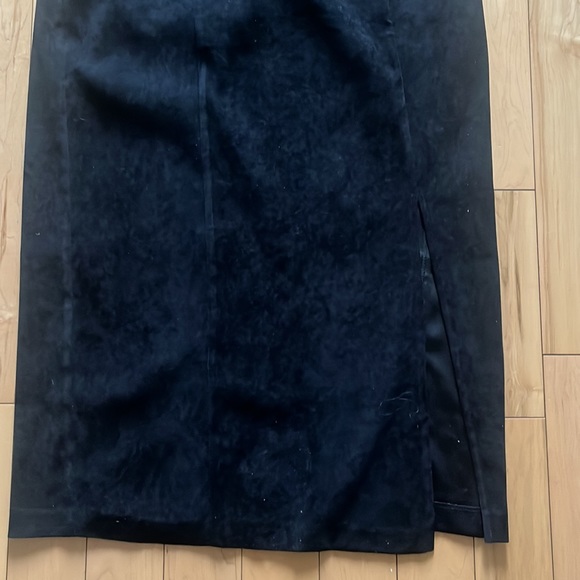 🌺2 for 50$🌺 Vintage 1980s Black Midi Dress with Faux Brown Snakeskin - Picture 4 of 13